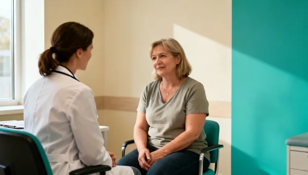 Woman in a calm consultation with a female doctor