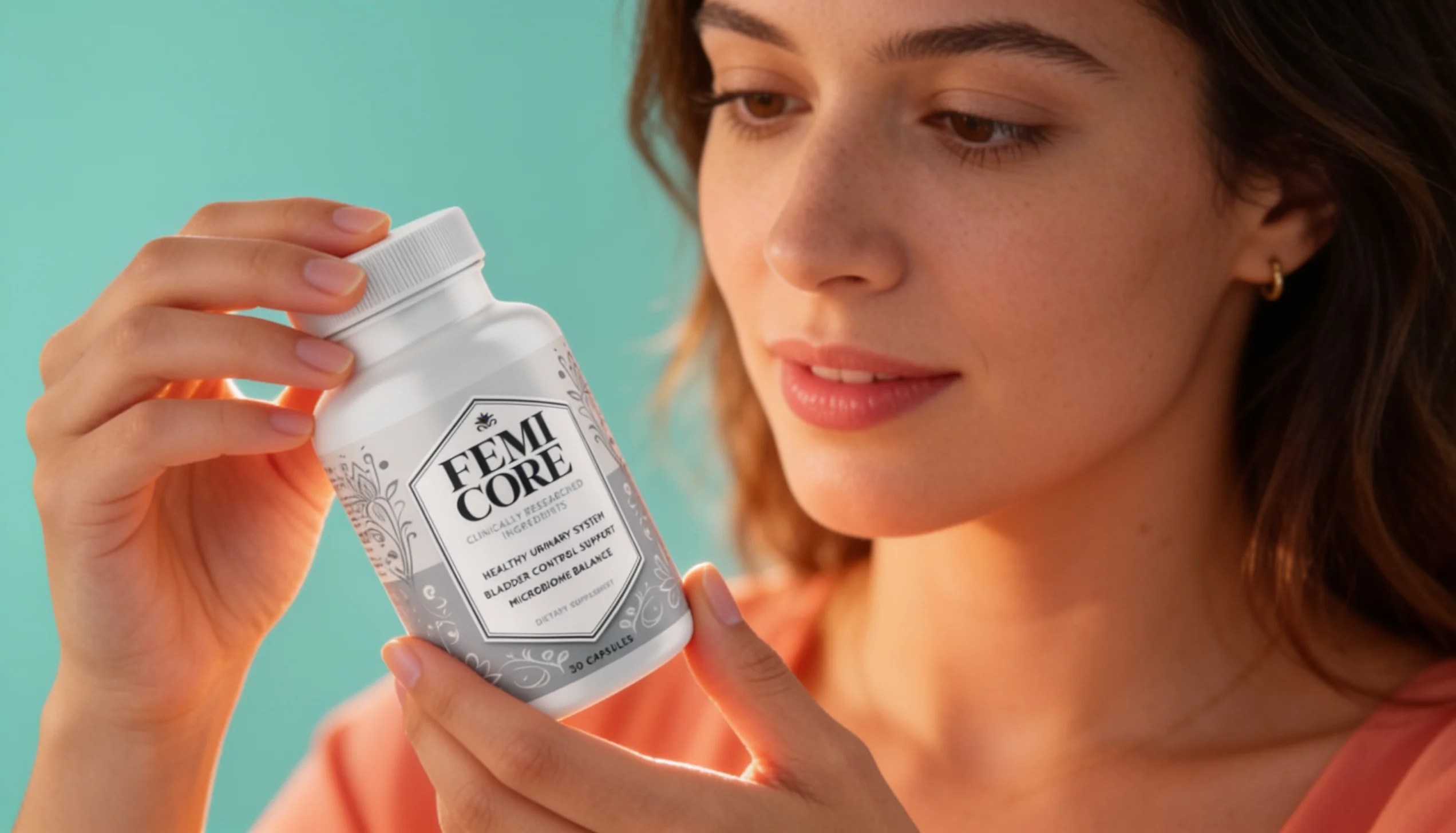 Inspecting a FemiCore bottle to avoid counterfeit or expired supplements