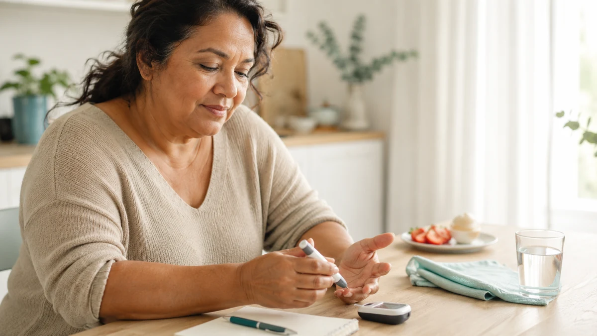 woman over 45 walking outdoors after a meal to support blood sugar and bladder health 2026