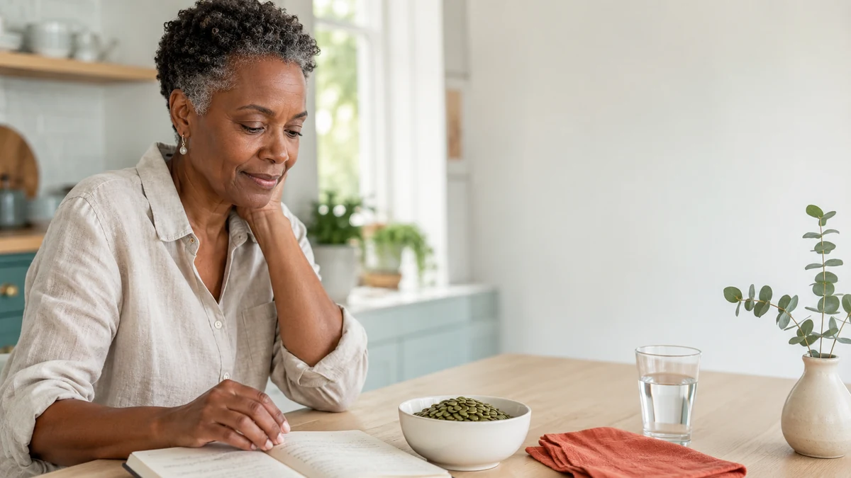 woman comparing pumpkin seed extract for bladder control options 2026
