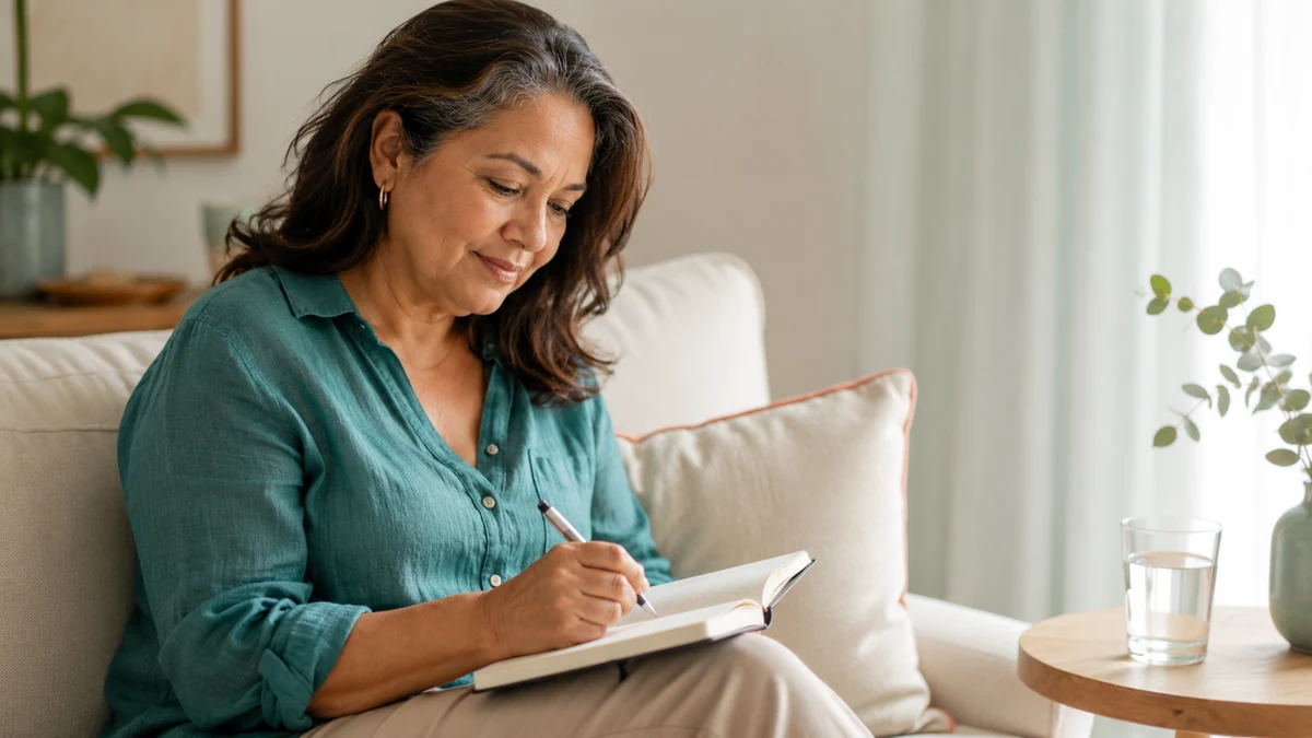woman over 50 keeping a bladder diary to identify why she has the urge to pee but nothing comes out 2026