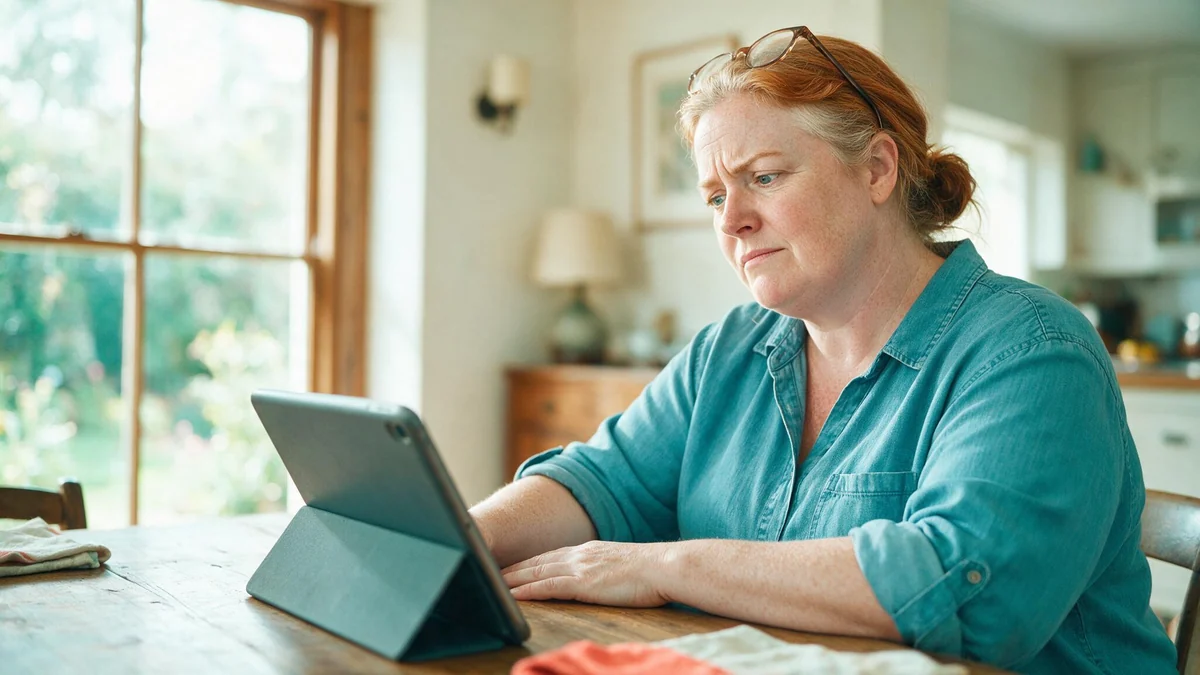 Woman researching saw palmetto evidence for women on a tablet